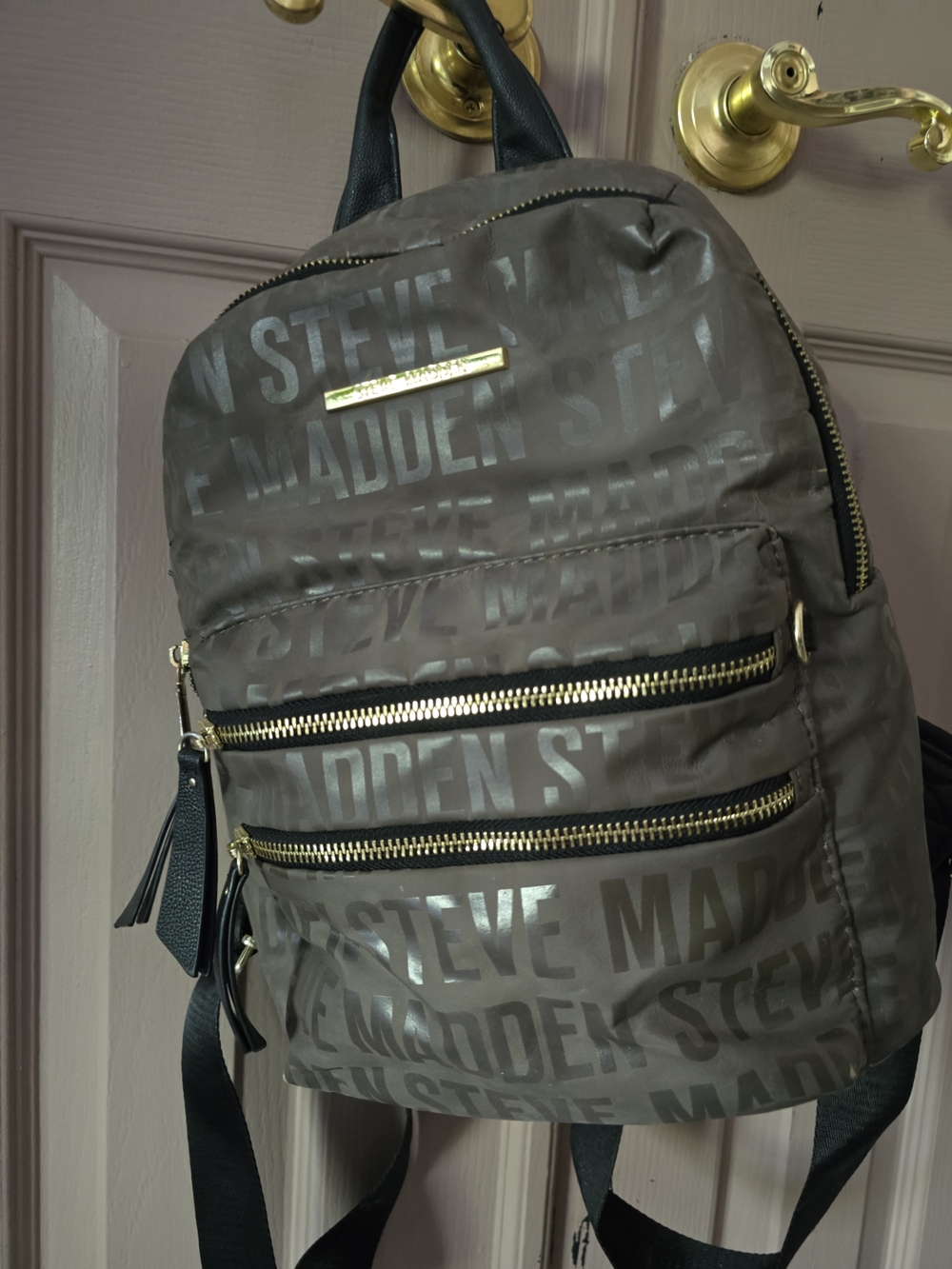 Steve Madden Men's Gray Logo Backpack
